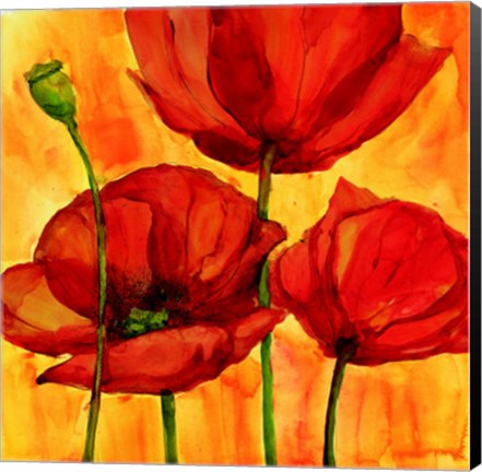 Framed Coquelicots III Print