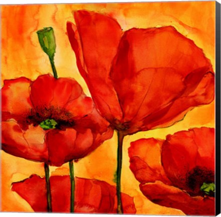 Framed Coquelicots I Print