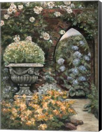 Framed Walkway to Garden Print