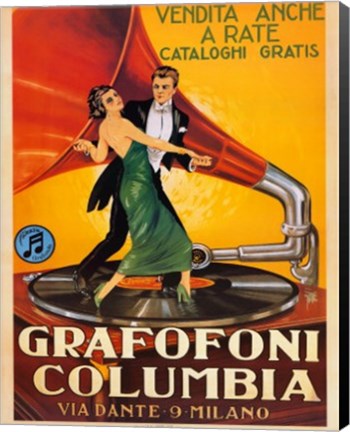 Framed Grafofoni Columbia 1920 Print