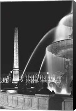 Framed Rene Jacques - Place de la Concorde, Paris 1946 Size 11.75x15.75 Print