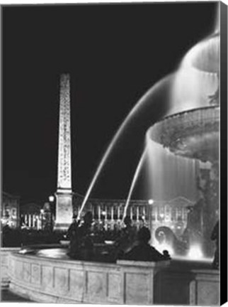 Framed Rene Jacques - Place de la Concorde, Paris 1946 Size 23.75x31.5 Print