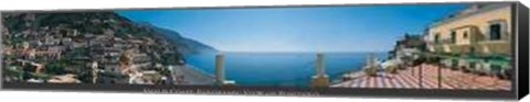 Framed Amalfi Coast Panoramic View Positano Print