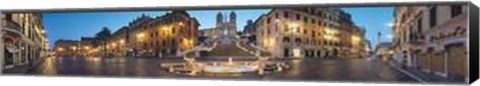 Framed Rome Panoramic View of Plaza di Spagna Print