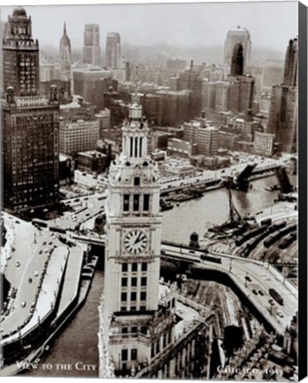 Framed View to the City Chicago 1955 Print