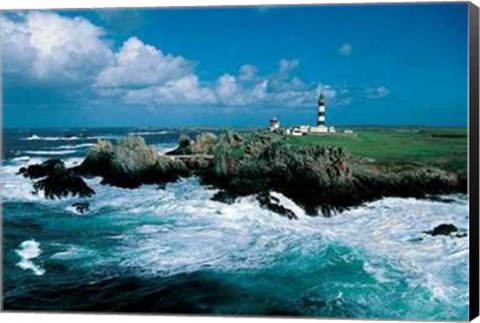 Framed Benoit Stichelbaut - Phare du Creac&#39;h Size 31.5x23.75 Print