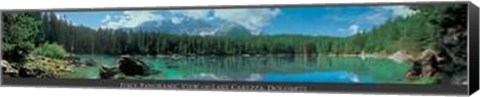 Framed Italy Panoramic View of Lake Carezza Print