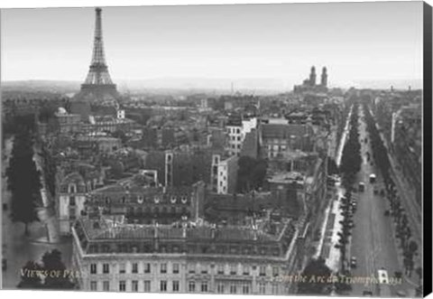 Framed Views of Paris from the Arc de Triomph Print