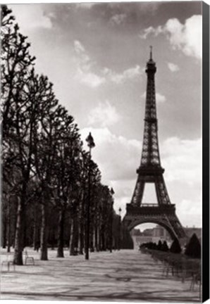 Framed Promenade to the Eiffel Tower Print