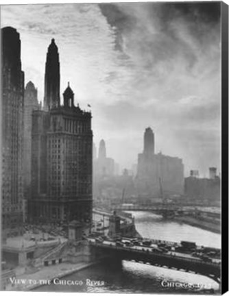 Framed View to the Chicago River Print