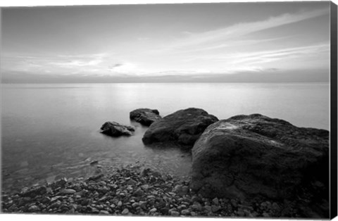 Framed Rocks on Beach 2 Print