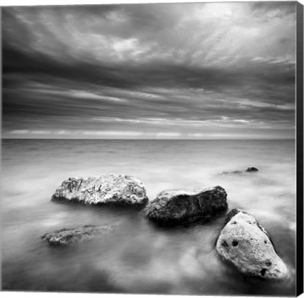 Framed Waves on Rocks 2 Print