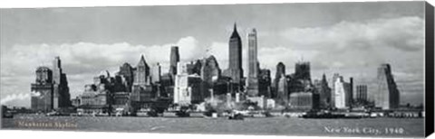 Framed Manhattan Skyline NYC 1940 Print