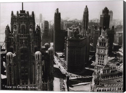 Framed View to Grand Ave Chicago &#39;30 Print