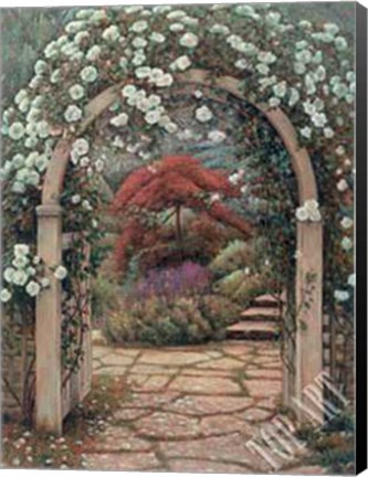 Framed Archway to the Garden Print