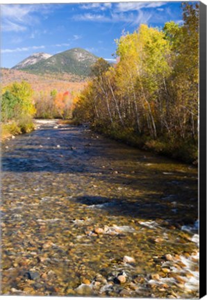 Framed Percy Peaks rise above Nash Stream, Stark, New Hampshire Print