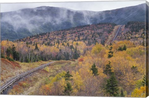 Framed New Hampshire, White Mountains, Bretton Woods, Mount Washington Cog Railway trestle Print