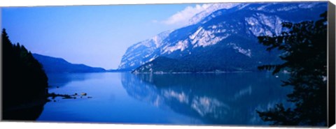 Framed Blue Lake Molveno, Trentino, Italy Print