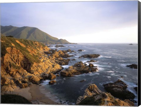 Framed Garrapata Beach on the Big Sur coast of California Print