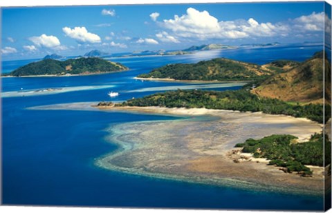 Framed Malolo Island, Mamanuca Islands, Fiji Print