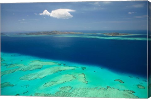 Framed Malolo Barrier Reef and Mamanuca Islands, Fiji Print