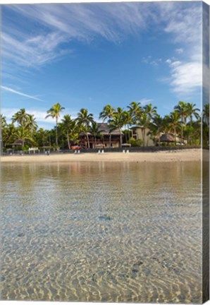 Framed Beach at Outrigger on the Lagoon Resort, Fiji Print