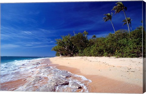 Framed Fiji Islands, Tavarua, Beach Print