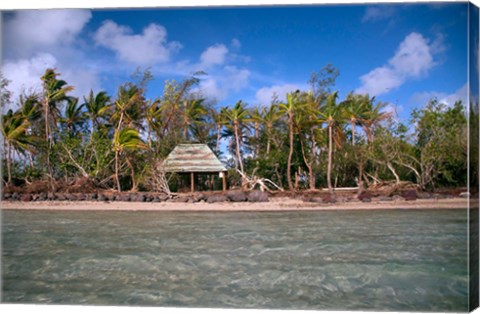 Framed Shelter at Channel Beach, Turtle Island, Yasawa Islands, Fiji Print