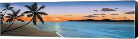 Framed Elena Panizza - Paradise Sunset Size 54.5x19.25 Print