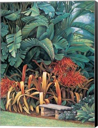 Framed Tropical Garden II Print