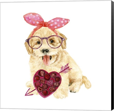 Framed Valentine Puppy IV Print