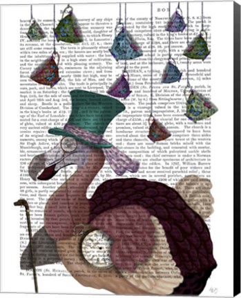 Framed Dodo with Hanging Teacups Print