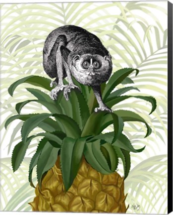 Framed Loris on Pineapple Print