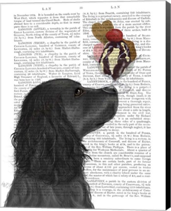 Framed Cocker Spaniel, Black, Ice Cream Print