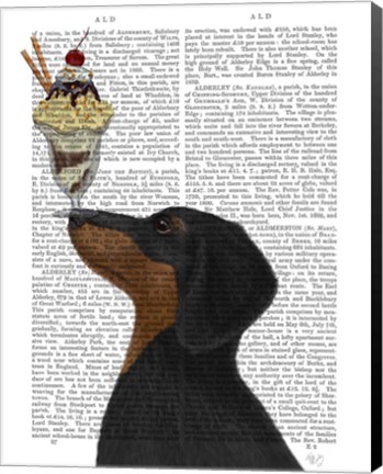 Framed Dachshund, Black and Tan, Ice Cream Print