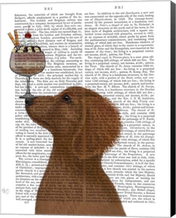 Framed Dachshund, Gold, Ice Cream Print