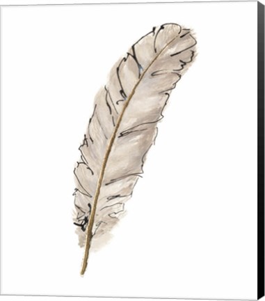 Framed Gold Feathers IX Print