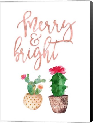 Framed Merry and Bright Succulent Print