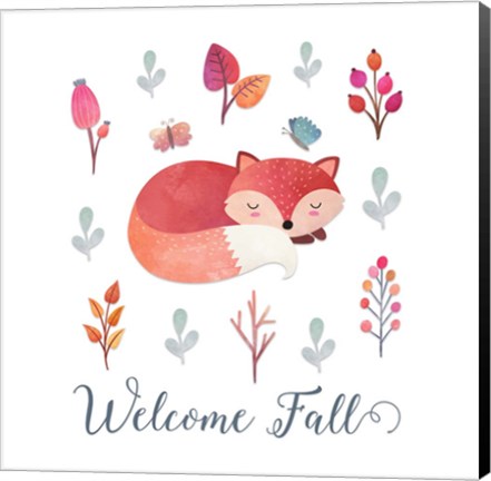 Framed Welcome Fall Fox Print