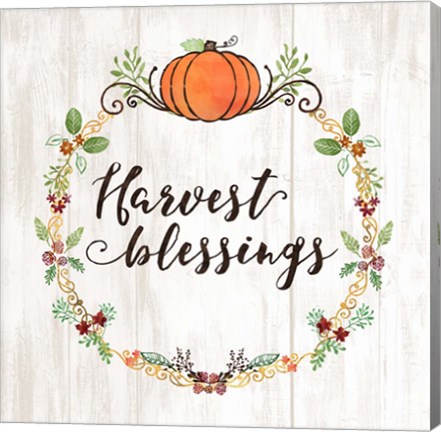 Framed Pumpkin Spice Harvest Blessings Print