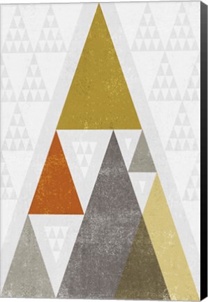 Framed Mod Triangles III Retro Print