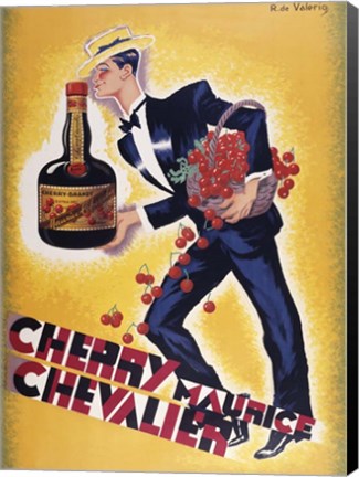 Framed Cherry Maurice Chevalier Print