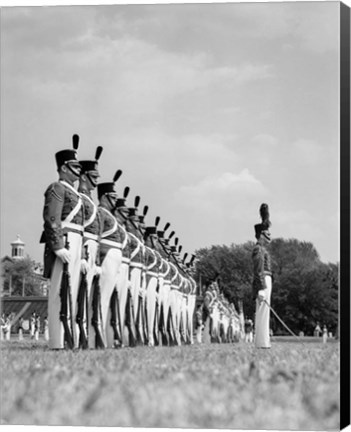 Framed 1940s A Row Of Uniformed Military College Cadets Print