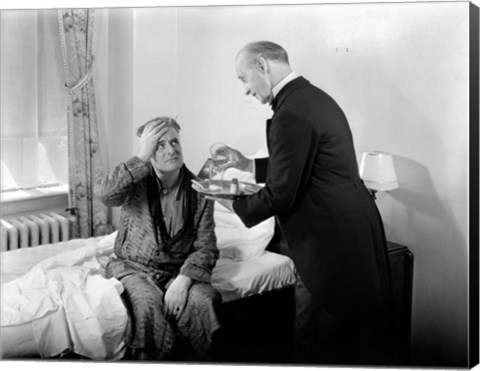 Framed 1930s 1940s Man Sit On Bed Print