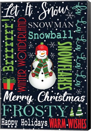 Framed Snowman Typography Print