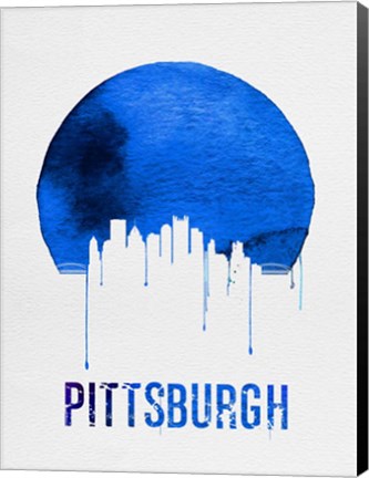 Framed Pittsburgh Skyline Blue Print