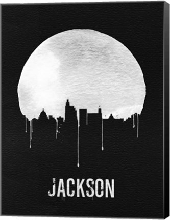 Framed Jackson Skyline Black Print