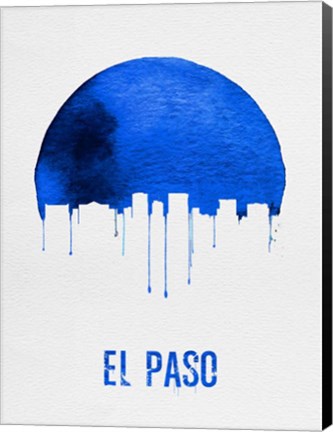 Framed El Paso Skyline Blue Print