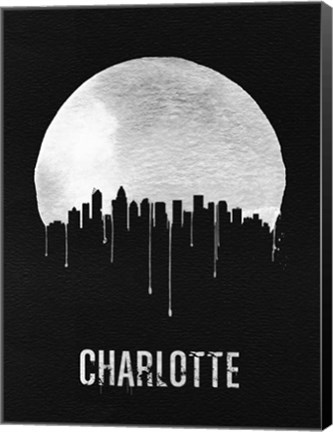 Framed Charlotte Skyline Black Print