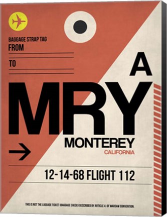 Framed MRY Monterey Luggage Tag I Print